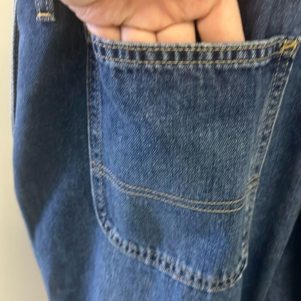 GAP Blue Faded Adjustable Razorback Overalls Pockets and Side Buttons- Medium - Picture 10 of 16